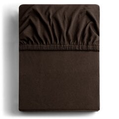 DecoKing jersey Amber Chocolate palags ar gumiju, 120x200 cm cena un informācija | Palagi | 220.lv