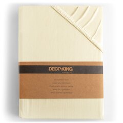DecoKing jersey Amber Cream palags ar gumiju, 180x200 cm cena un informācija | Palagi | 220.lv