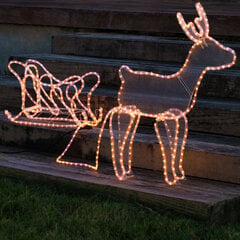 Ambiance Ziemassvētku rotājums, ragavas ar ziemeļbriedi, 14 m cena un informācija | Ziemassvētku dekorācijas | 220.lv