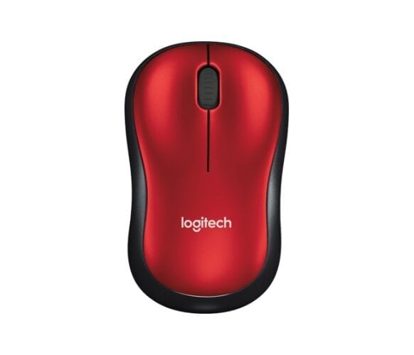 Logitech M185 , melns/sarkans цена и информация | Peles | 220.lv