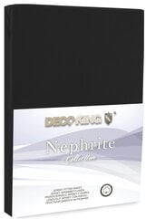 DecoKing jersey Nephrite Black collection palags ar gumiju, 160x200 cm cena un informācija | Palagi | 220.lv