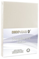 DecoKing jersey Nephrite Cream collection palags ar gumiju, 200x200 cm cena un informācija | Palagi | 220.lv
