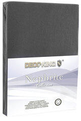 DecoKing jersey Nephrite Dimgrey collection palags ar gumiju, 200x220 cm cena un informācija | Palagi | 220.lv