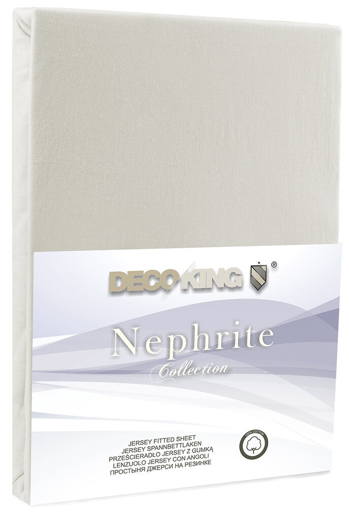 DecoKing jersey Nephrite Ecru collection paklājs ar gumiju, 140x200 cm cena un informācija | Palagi | 220.lv