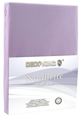 DecoKing jersey Nephrite Lilac collection palags ar gumiju, 200x220 cm cena un informācija | Palagi | 220.lv