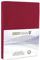 DecoKing jersey Nephrite Maroon collection palags ar gumiju, 140x200 cm цена и информация | Простыни | 220.lv