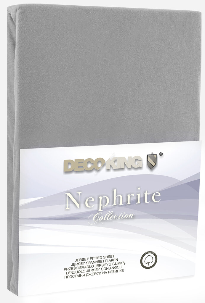 DecoKing jersey Nephrite Steel collection palags ar gumiju, 90x200 cm цена и информация | Palagi | 220.lv