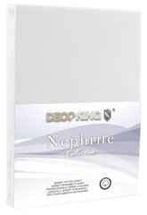 DecoKing jersey Nephrite White collection palags ar gumiju, 200x200 cm цена и информация | Простыни | 220.lv