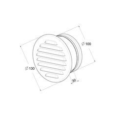 Вентиляционная решетка Awenta, 100мм, бронзовый цвет цена и информация | Вентиляторы для ванной | 220.lv