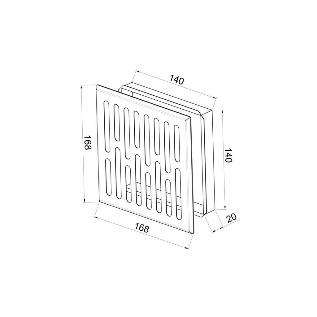 Ventilācijas režģis Awenta, 14*14,balta krāsa цена и информация | Ventilatori vannas istabai | 220.lv