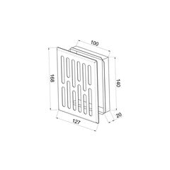 Ventilācijas režģis Awenta, 10*14, metāla krāsa цена и информация | Вентиляторы для ванной | 220.lv