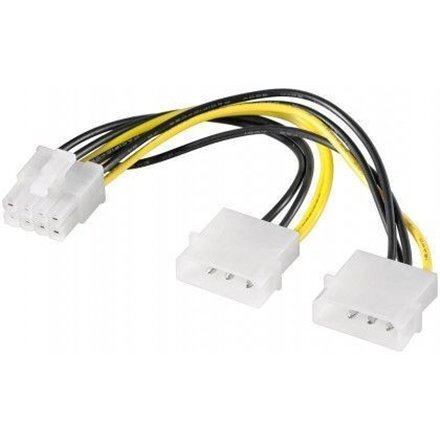 Internal power cable 2 x 5.25 male&gt; PCI Express 8-pin cena un informācija | Kabeļi un vadi | 220.lv