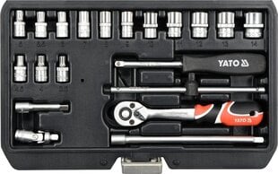 Набор инструментов 20 шт. 1/4" CrV Yato YT-14491 цена и информация | Механические инструменты | 220.lv