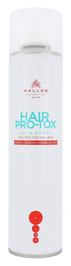 Kallos Cosmetics Hair Pro-Tox matu sprejs 400 ml cena un informācija | Matu veidošanas līdzekļi | 220.lv