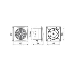 Izplūdes ventilators Awenta Silence WZ100R, 100mm cena un informācija | Ventilatori vannas istabai | 220.lv