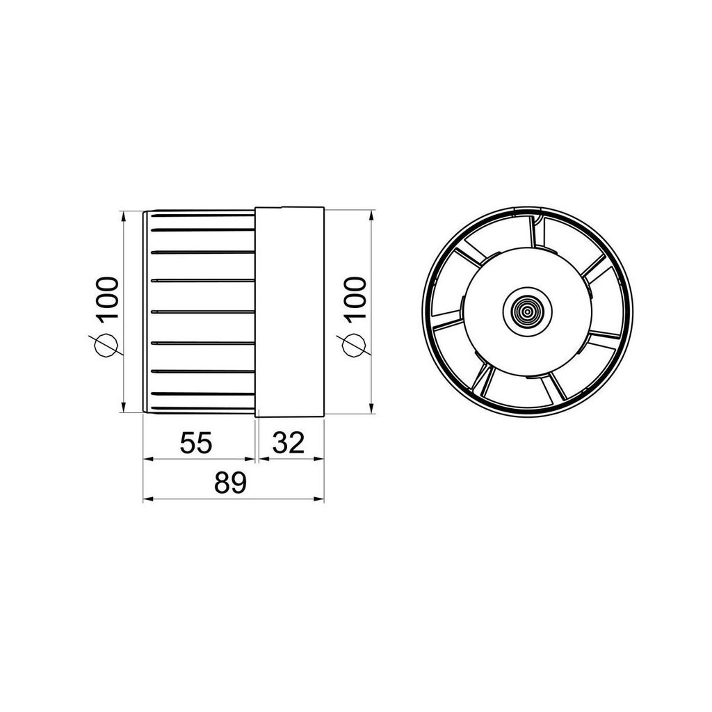 Kanāla ventilators Awenta WKA 100T, 100mm цена и информация | Ventilatori vannas istabai | 220.lv