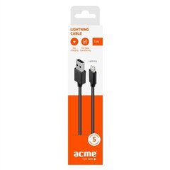 Acme CB1031 Lightning, USB A, 1 m, Black цена и информация | Кабели для телефонов | 220.lv