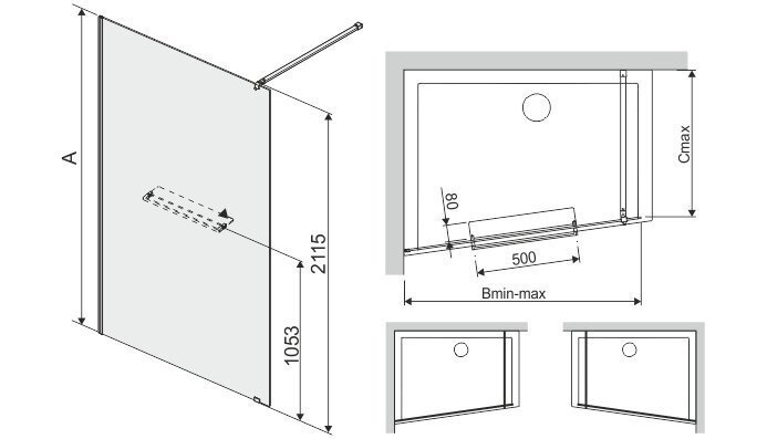 Walk-In dušas kabīne Sanplast Altus PT/ALTIIa-130s cena un informācija | Dušas durvis, dušas sienas | 220.lv