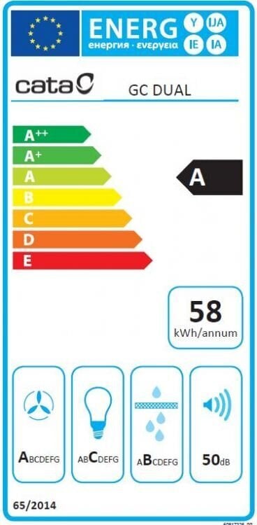 Cata GC DUAL A 75 XGWH/D cena un informācija | Tvaika nosūcēji | 220.lv