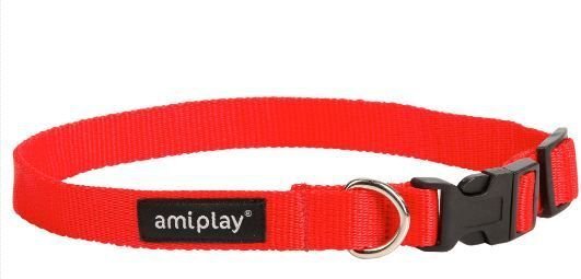 Regulējama kakla siksna Amiplay Basic, L, sarkana cena un informācija | Apkakles, siksnas suņiem | 220.lv
