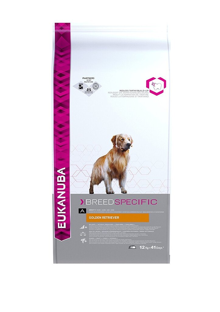 Eukanuba Dog Golden Retriever sausā barība zeltainiem retrīveriem, 12 kg цена и информация | Sausā barība suņiem | 220.lv