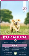 Eukanuba sausā barība lielu un ļoti lielu šķirņu kucēniem ar jēru un rīsiem, 12 kg cena un informācija | Sausā barība suņiem | 220.lv