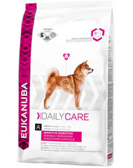 Eukanuba Daily Care Adult Sensitive Digestion sausā barība visu šķirņu pieaugušiem suņiem ar jūtīgu gremošanas sistēmu, 12.5 kg cena un informācija | Sausā barība suņiem | 220.lv