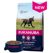 Eukanuba sausā barība lielu šķirņu kucēniem līdz 12 mēnešiem ar svaigu vistu, 3 kg cena un informācija | Sausā barība suņiem | 220.lv