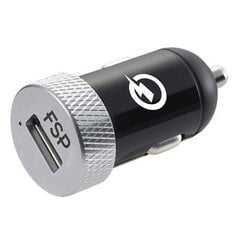 Fortron USB автомобильное зарядное устройство, DC 12-24V, BLACK/SILVER Fortron цена и информация | Зарядные устройства для телефонов | 220.lv