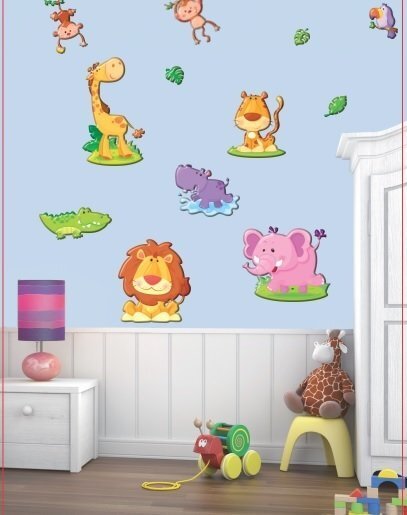 3D bērnu sienas uzlīmes SAFARI цена и информация | Dekoratīvās uzlīmes | 220.lv