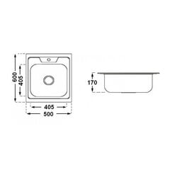 Стальная раковина 862 цена и информация | Раковины на кухню | 220.lv