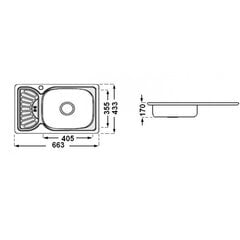 Nerūsējošā tērauda izlietne 897, pa kreisi цена и информация | Раковины на кухню | 220.lv