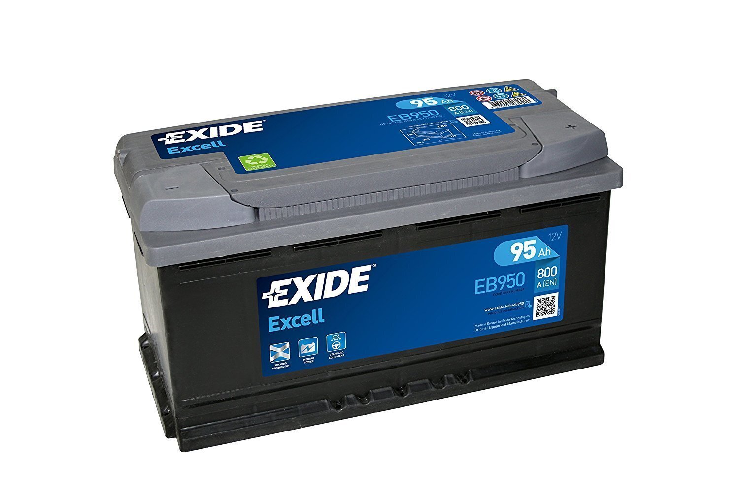 EXIDE EB950 95Ah 800A cena un informācija | Akumulatori | 220.lv