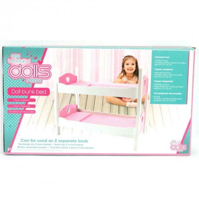 Koka divstāvu gulta lellēm My beautiful dolls room цена и информация | Rotaļlietas meitenēm | 220.lv