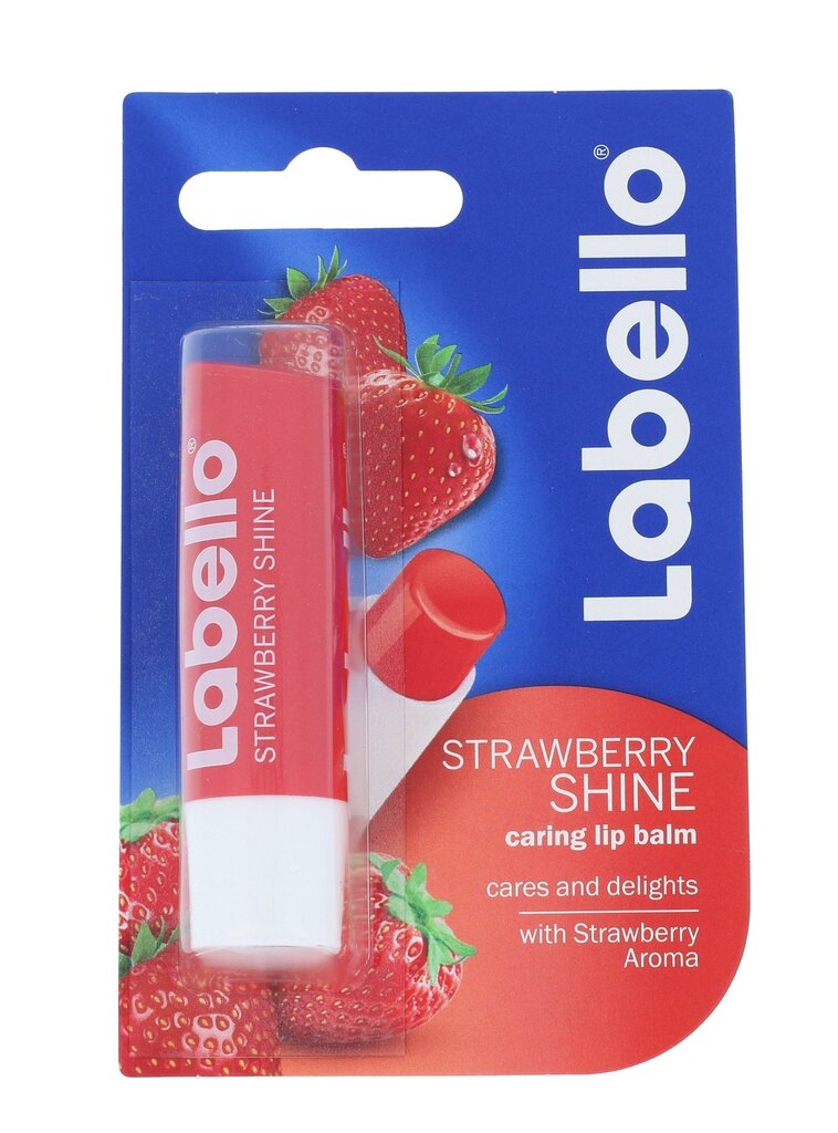 Lūpu balzāms ar zemeņu smaržu Labello Strawberry Shine 5.5 ml cena un informācija | Lūpu krāsas, balzāmi, spīdumi, vazelīns | 220.lv
