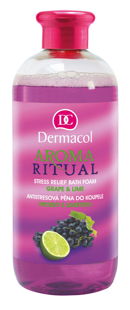 Vannas putas Dermacol Aroma Ritual Bath Foam Grape&Lime 500 ml cena un informācija | Dušas želejas, eļļas | 220.lv