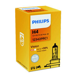 PHILIPS auto spuldze H4 12V 60/55W VISION+30% 1.gab. цена и информация | Автомобильные лампочки | 220.lv