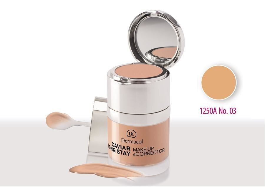 Dermacol Caviar Long Stay Make-Up & Corrector kosmētikas produkts 30 ml, 3 Nude cena un informācija | Grima bāzes, tonālie krēmi, pūderi | 220.lv