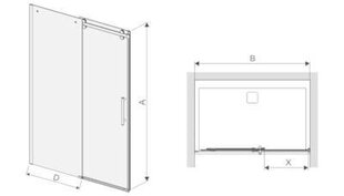 Duškabīnes durvis Sanplast Altus D2/ALTIIa 130-140s cena un informācija | Dušas durvis, dušas sienas | 220.lv