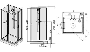 Dušas kabīne Sanplast Classic II kpl-KCKN/CLII 90-120s цена и информация | Душевые кабины | 220.lv