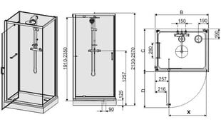 Dušas kabīne Sanplast Classic II kpl-KCDJ/CLII 90-120s цена и информация | Душевые кабины | 220.lv