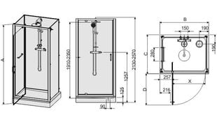 Dušas kabīne Sanplast Classic II kpl-KCDJwn/CLII 80-100s цена и информация | Душевые кабины | 220.lv