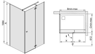 Угловая душевая кабина Sanplast Free Line KNDJ2/Free 80x120s цена и информация | Душевые кабины | 220.lv