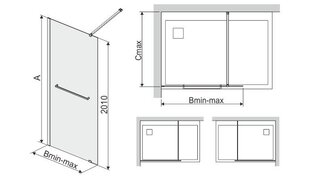 Dušas siena Walk-In Sanplast Free Line P/Free II 120s cena un informācija | Dušas durvis, dušas sienas | 220.lv