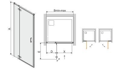 Nišas dušas durvis Sanplast Free Line DJ2/Free II 80s cena un informācija | Dušas durvis, dušas sienas | 220.lv