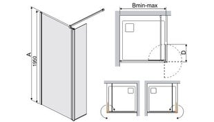 Dušas kabīne Walk-In Sanplast Prestige III PR2/PR III 80s, manhatan цена и информация | Душевые двери и стены | 220.lv