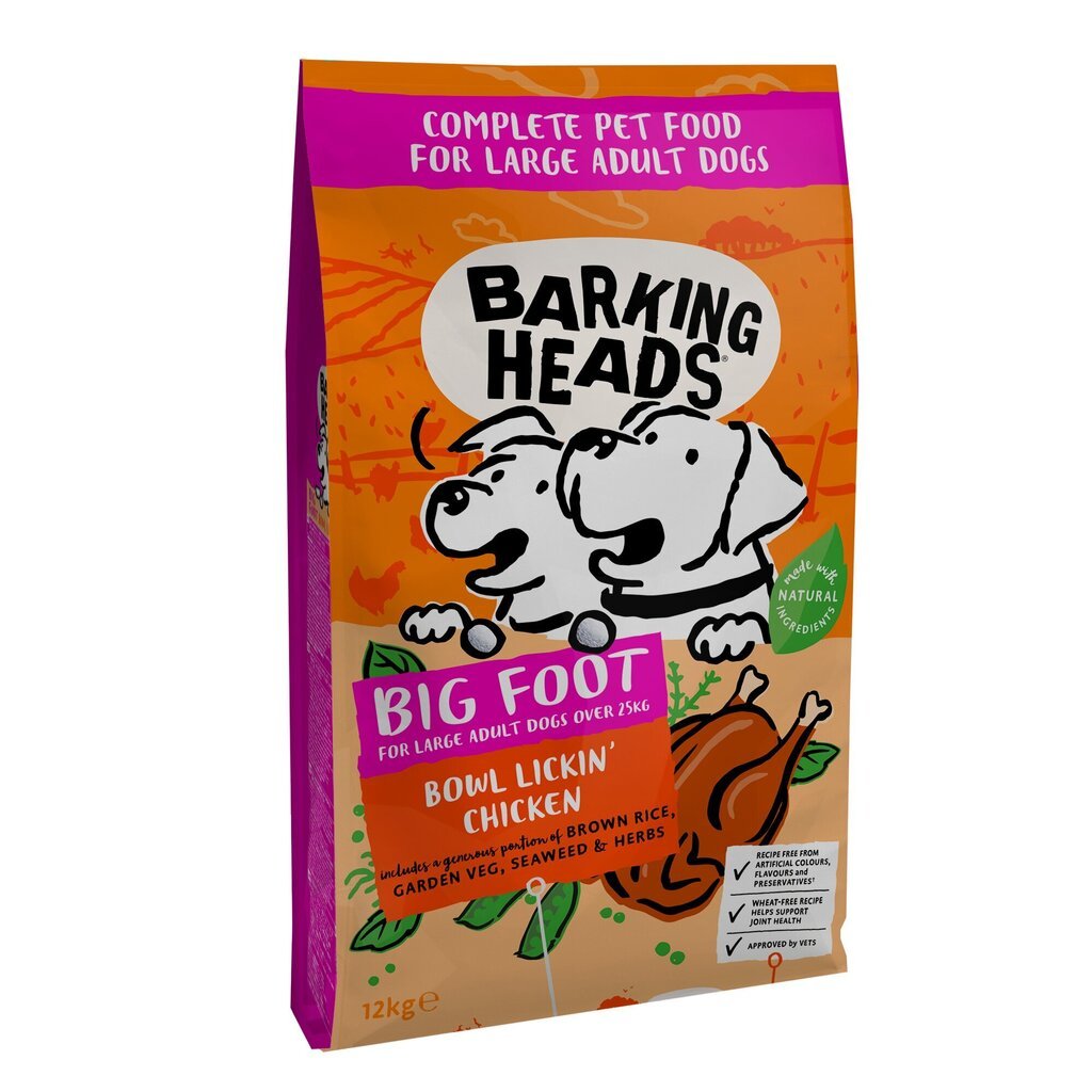 Barking Heads sausas maistas Big Foot​ Tender loving Care, 12 kg cena un informācija | Sausā barība suņiem | 220.lv