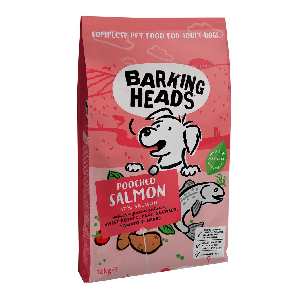 Barking Heads sausā barība Pooched Salmon, 12kg cena un informācija | Sausā barība suņiem | 220.lv