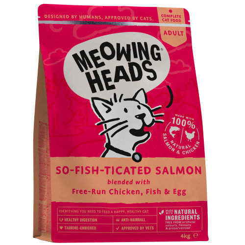 Meowing Heads ar daudz zivīm So-fish-ticated Salmon, 4 kg​ cena un informācija | Sausā barība kaķiem | 220.lv