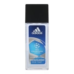 Dezodorants Adidas UEFA Champions League Star Edition vīriešiem, 75 ml cena un informācija | Parfimēta sieviešu kosmētika | 220.lv